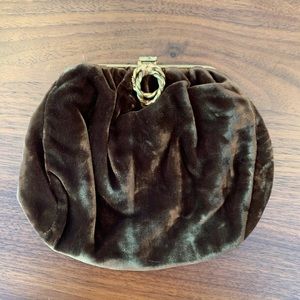 Vintage Brown Velvet Coin Purse